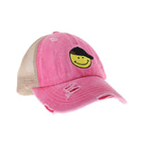 C.C Smiley Face Criss Cross High Pony C.C Ball Cap