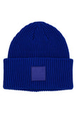 C.C Solid Ribbed Knit Detailed Beanie With Rubber Patch Hat