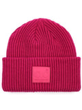 C.C Solid Ribbed Knit Detailed Beanie With Rubber Patch Hat
