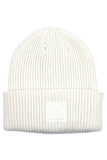 C.C Solid Ribbed Knit Detailed Beanie With Rubber Patch Hat
