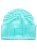 C.C Solid Ribbed Knit Detailed Beanie With Rubber Patch Hat