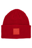 C.C Solid Ribbed Knit Detailed Beanie With Rubber Patch Hat