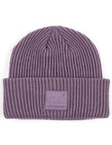 C.C Solid Ribbed Knit Detailed Beanie With Rubber Patch Hat