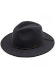 C.C Wool Felt Detailed Panama Hat Leather Bow Trim