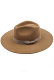 C.C Wool Felt Detailed Panama Hat Ribbon Band Trim