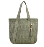 Elegant Straw Shoulder Bag – Women’s Premium Large Beach Tote, Commuter Woven Purse