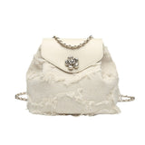 Backpack purse for women, design fashion casual chain backpack, small shoulder backpack