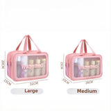Dry & Wet Separation PVC Transparent Beach Bag – Double-Layer Portable Travel Toiletry Bag with Compartments for Makeup & Cosmetic Storage, Ideal for Organizing on-the-Go