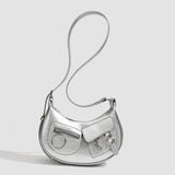 Design Stylish Retro Small Crossbody Bag - Versatile Punk Crescent Bag for Everyday Use