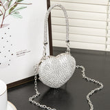 Rhinestone Dinner Bag, Mini heart purse, Small and Exquisite Shiny Dress Bag, Ball Bag, Prom Bag, Party Purse