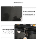 Mesh Cosmetic Bag, Small Daisy Beach Wash Bag, Travel Women's Simple Storage Bag, Go Out Portable Mesh Shower Tote Bag,