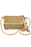 Charm Tassel Straw Crossbody Bag