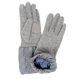 Chevron Cuff Gloves Solid Quilted Tris Smart Touch Gloves
