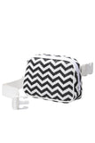 Chevron Pattern Straw Sling Bag