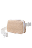 Chevron Pattern Straw Sling Bag