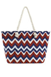 Chevron Print Beach Tote Bag