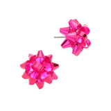 Christmas Gift Bow Charm Present Stud Earrings