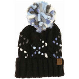 Chunky Knit Yarn Pom C.C Beanie