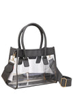 Women's Color Trim Clear Hand Bag Handbag
