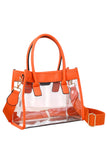 Women's Color Trim Clear Hand Bag Handbag