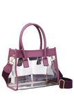 Women's Color Trim Clear Hand Bag Handbag