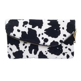 Cow Patterned Folding Clutch Bag