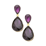 Women's Crystal Double Teardrop Evening Dangle Earrings