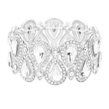 Crystal Glass Teardrop Evening Stretch Bracelet