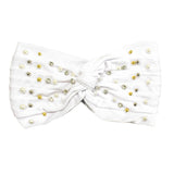 Crystal Pearl Detailed Twisted Velvet Headband Earmuff