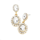 Crystal Rhinestone Drop Evening Earrings