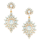 Crystal Rhinestone Flame Evening Earrings