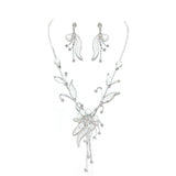 Crystal Rhinestone Metal Mesh Flower Necklace
