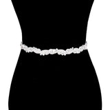 Crystal Rhinestone Sash Ribbon Bridal Belt Headband Tie