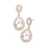 Crystal Rhinestone Teardrop Evening Earrings