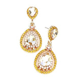 Crystal Rhinestone Teardrop Evening Earrings
