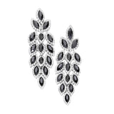 Women's Crystal Stone Leaf Cluster Marquise Evening Stud Earrings