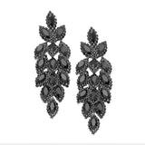 Women's Crystal Stone Leaf Cluster Marquise Evening Stud Earrings