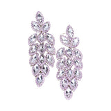 Women's Crystal Stone Leaf Cluster Marquise Evening Stud Earrings