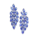 Women's Crystal Stone Leaf Cluster Marquise Evening Stud Earrings