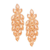 Women's Crystal Stone Leaf Cluster Marquise Evening Stud Earrings