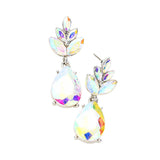 Crystal Teardrop Cluster Vine Evening Earrings