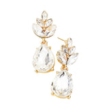 Crystal Teardrop Cluster Vine Evening Earrings