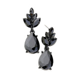 Crystal Teardrop Cluster Vine Evening Earrings