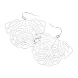Cut Out Brass Metal Detail Bulldog Charm Accent Dog Earrings