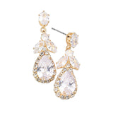 CZ Multi Stone Dangle Evening Earrings