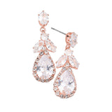CZ Multi Stone Dangle Evening Earrings