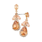 CZ Multi Stone Dangle Evening Earrings