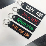 Double-sided Letter Woven Mark Embroidery Keychain Finished Decorative Materials, Luggage DIY Embroidery Key Pendant Customization