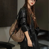 Women's Trendy Leopard Flannel Hobo Crossbody Bag – Large Capacity Shoulder Bag, Casual Versatile Bag for Everyday Use