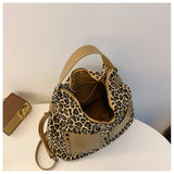 Ladies leopard print large capacity tote bag, vintage hobo bag casual, shoulder bag with crossbody strap, bag shoulder bag women